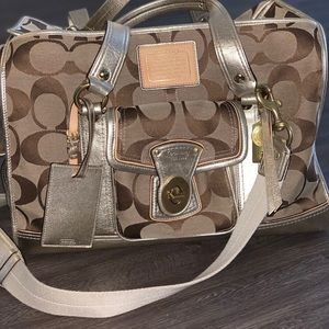 Coach Gold Authentic Signature Dog Carrier